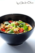 Poulet et l�gumes au curry paneang