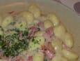 Gnocchis � la cancoillotte fa�on carbonara