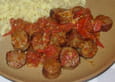 Mijot� de saucisse � la tomate