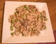 Po�l�e de riz aux petits pois et foies de volaille 