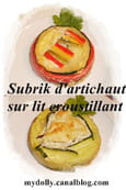 D�clinaison de subrik d artichaut sur croustillant