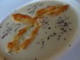 Velout� coeur de palmier et  quenelles de ch�vre