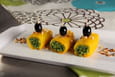 Rouleaux de poivrons farcis aux haricots verts