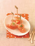Petites bouch�es de langoustines au pamplemousse et asperges blanches
