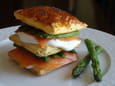 Mille-feuilles au saumon fum� et asperges