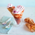 Cornets de cr�pes & chantilly � la Confiture de Framboises Bonne Maman�