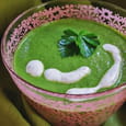 Soupe verte (crue) et cr�me fluide v�g�tale