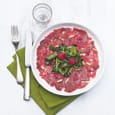 Carpaccio de boeuf � la vinaigrette de framboise