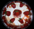 Blanc-manger et sa compote de rhubarbe et fraises