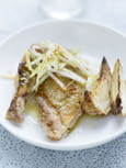 Supr�me de pintade, c�leri r�ti et condiment pomme-gingembre