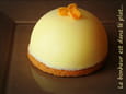 Cheesecake chocolat blanc, coco et coeur de mangue