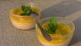 Mousse de rhurbarbe et compote de mangue