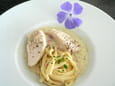 Blancs de poulet confits � la sauce carbonara