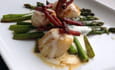 Saint Jacques, asperges, chorizo �mulsion parmesan