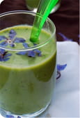 Velout� froid de petits pois, fleurs de bourrache