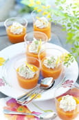 Gaspacho carottes oranges et chantilly de dorade � l aneth