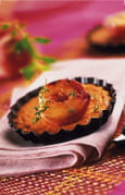 Tarte au miel et aux p�ches poch�es au thym