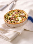 Tarte courgette, lardons, citron et romarin