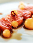 Sashimi de truite accompagn� d une sauce Ponzu