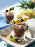 Brochette tutti frutti et sa Verrine de Chocolat Noisette