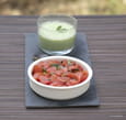 Tartare de tomate coeur de boeuf, past�que et c�pres