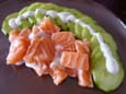 Tartare de saumon et concombre