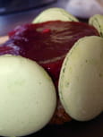 Mousse chocolat blanc pistache et miroir framboise
