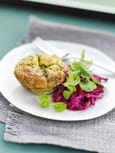 Flans de m�che et ricotta, r�moulade m�che betterave