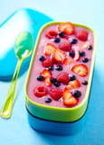 Soupe de p�che aux fruits rouges