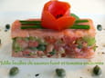 Millefeuille de saumon fum� et tomates anciennes