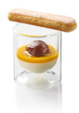 Panna cotta au lait concentr� sucr�, abricots et marrons confits