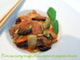 Porc au curry rouge, chou, c�pes, patate douce
