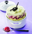 Souffl�s glac�s au chocolat blanc et framboises
