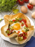 Corolle de brick � l oeuf sur ratatouille proven�ale