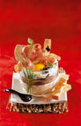 Oeuf cocotte au jambon cru et au foie gras