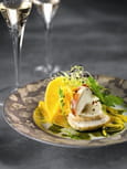 Salade Topaze, sauce champagne au th� vert