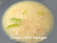 Soupe au crabe et aux asperges