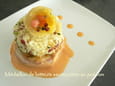 M�daillon de lotte, riz saut� et cr�me au poivron