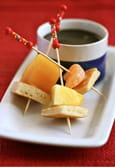 Fondue Banania aux fruits d hiver et blinis