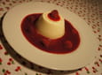 Pannacotta au coulis de framboises