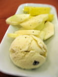 Fruits frais fum�s et glace vanille
