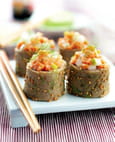 Sushi cr�pes sarrasin et tartare de saumon