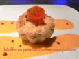 Muffin au petit taro, cr�me coco, poivron