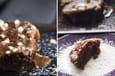 Biscuit au deux chocolats et cr�me au caramel