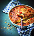 Clafoutis de tomates cerises, mozzarella et pignon