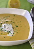 Soupe de lentilles au cantal et saucisse
