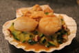 Saint Jacques grill�es et courgettes au curcuma