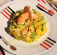 Tartate saumon crevettes mangue