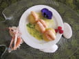 Langoustines au curry sur pomme de terre princesse amandine