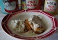 Poulet grill� sauce poire roquefort